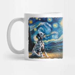 Starry Dalmatian Dog Portrait - Pet Portrait Mug